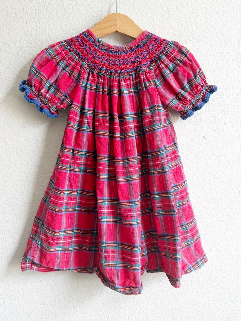Southern Sunshine Kids Smocked Red Christmas Dress Baby Girl Size 18 Months